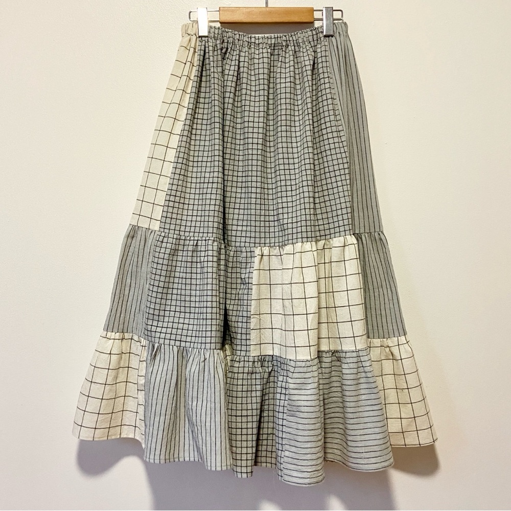 Tiered Patchwork Maxi skirt NWT